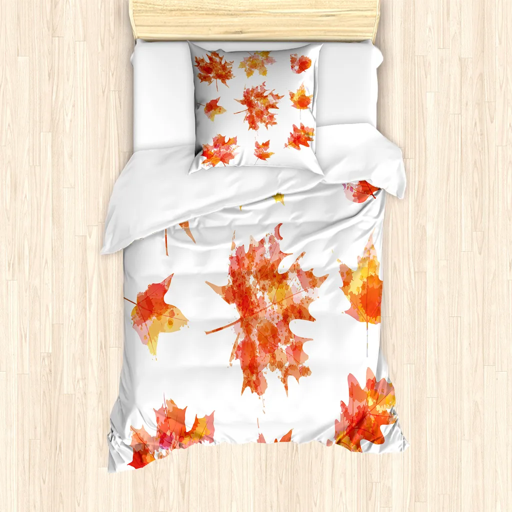 ABAKUHAUS Set Copripiumino Singolo Antiacaro Acero Canadese 135x200cm
