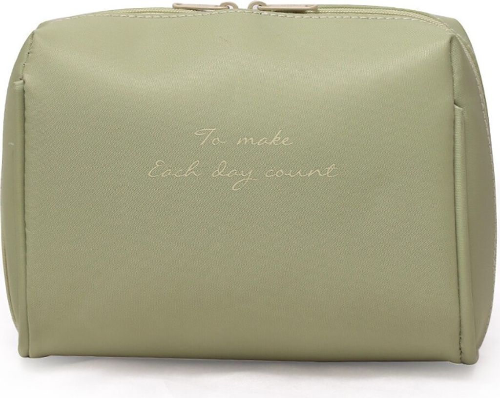 Kleine modische Kosmetiktasche in Grün, Kulturbeutel, Kulturtasche für Frauen und Männer