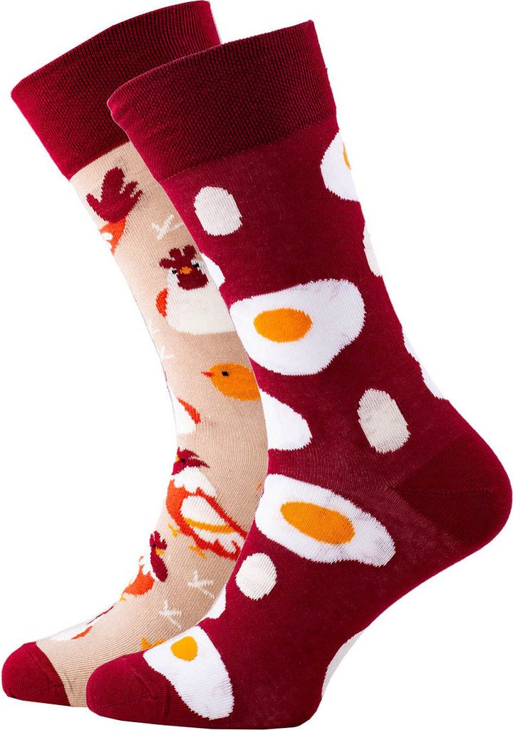 Many Mornings Herrenfarbe Socken Ei und Hühnermänner farbige Socken Ei und Huhn
