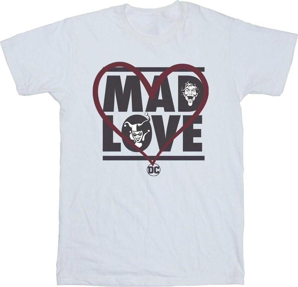 Batman - "Mad Love" T-Shirt für Herren BI53361 (5XL) (Weiß)