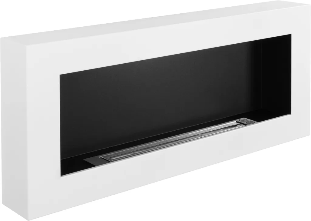 Cheminée Bioéthanol Murale Intérieur/Extérieur Design Blanc Moderne - 6