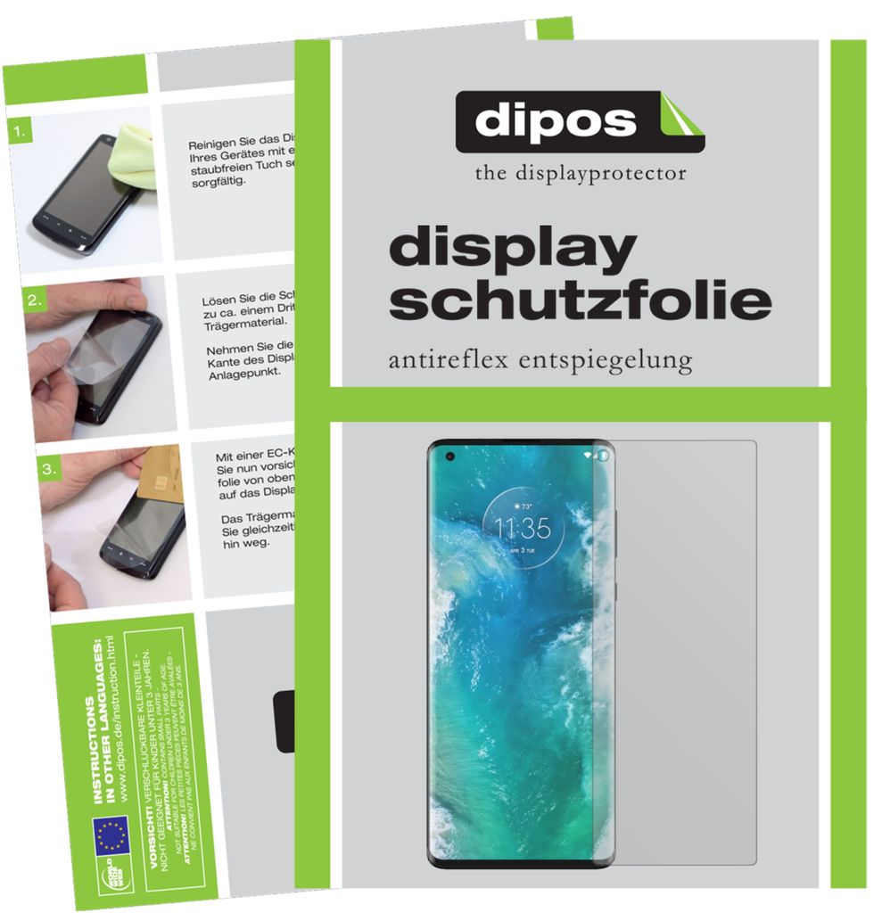 2x Schutzfolie für Motorola Edge matt Displayschutzfolie Folie Display Schutz dipos