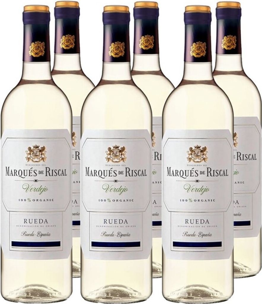 Caja 6 botellas Marqués Riscal Verdejo Organic 2025 Weißwein Spanien Rad 450.00 cl 13.0 %