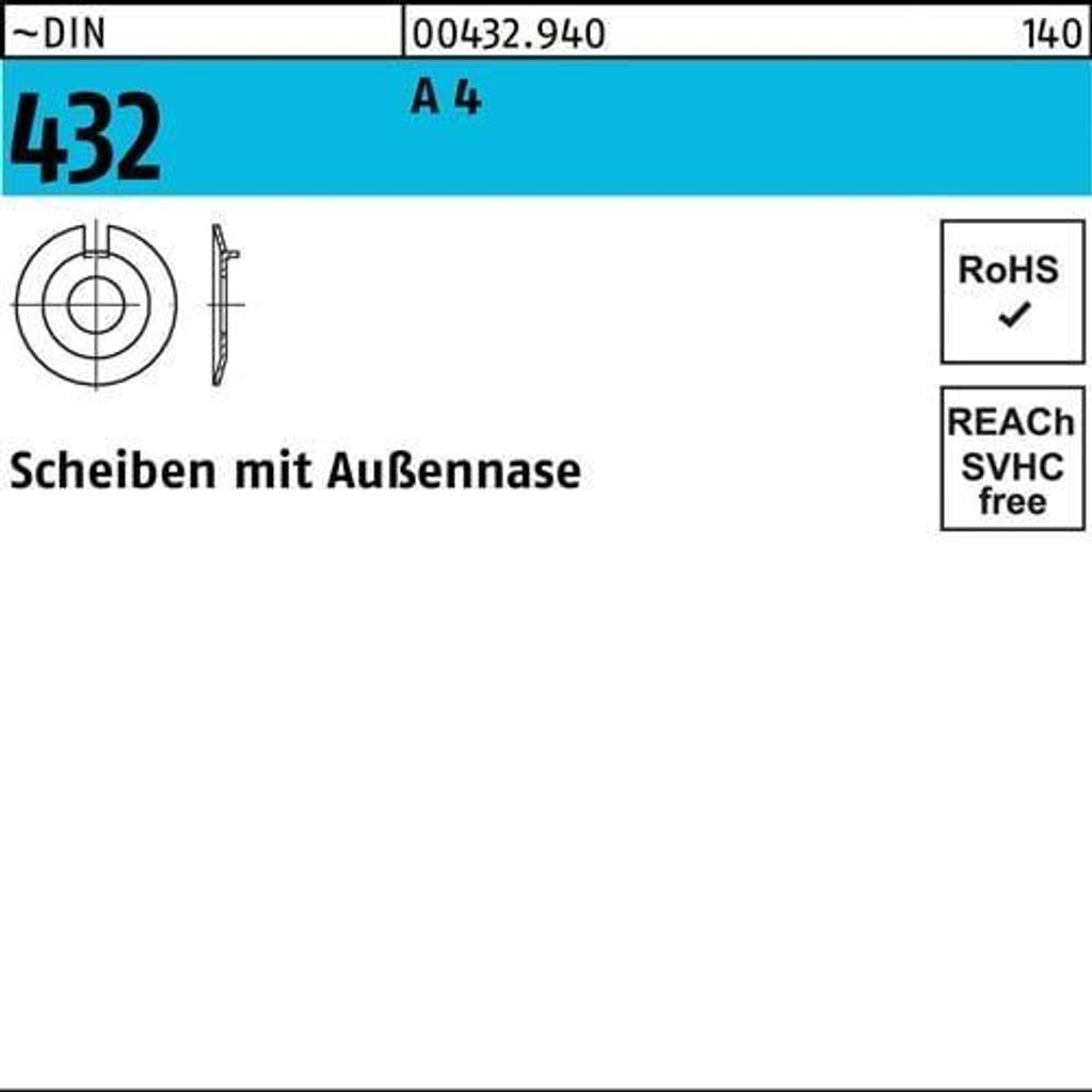 Reyher  Scheiben DIN 432 A 4 8,4 A 4 (25 Stück) Produktbild 