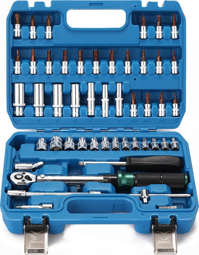 5-25 Nm 1/4-Zoll-Antrieb 53-teiliges Drehmomentschlüssel-Bit-Set mit Schnellverschluss, Mini-Drehmomentschlüssel, tragbar, verstellbar, für Haus...