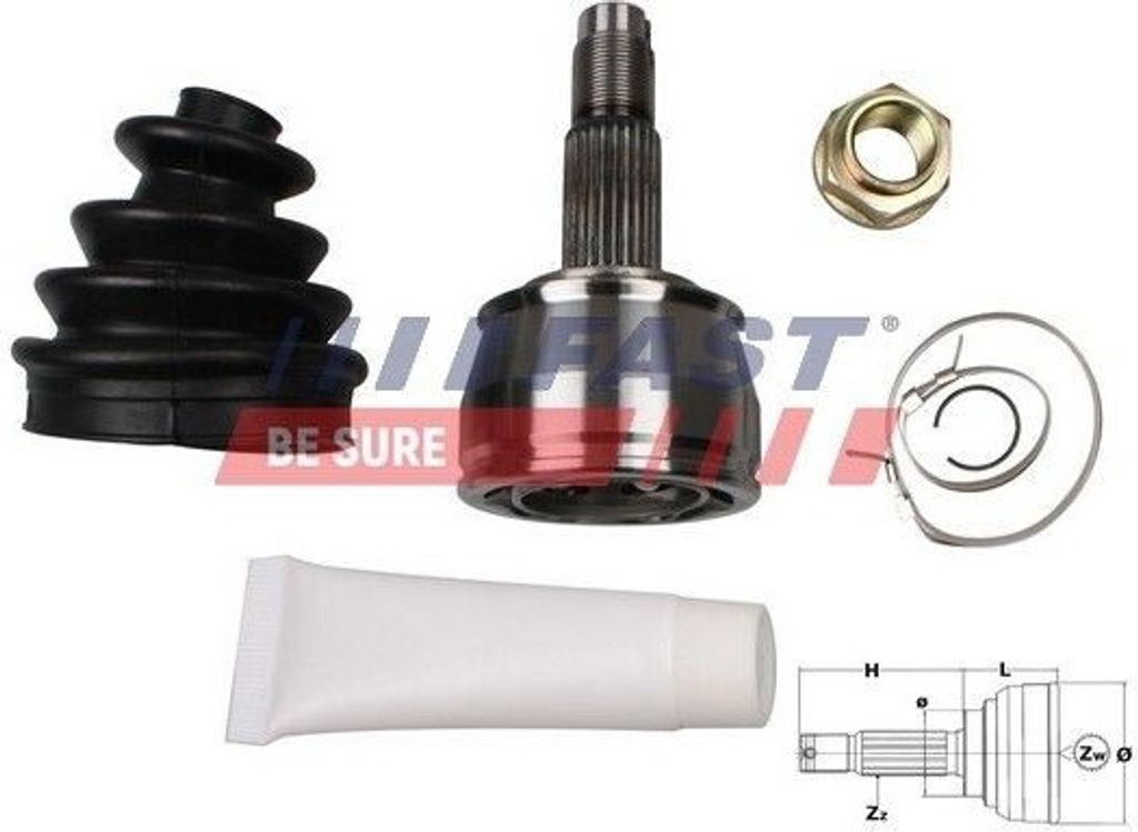 FAST FT25073K - OE 1546264 Gelenksatz, Antriebswelle für 500 (312), Bravo, Doblo, Panda, Stilo, KA (RU8)