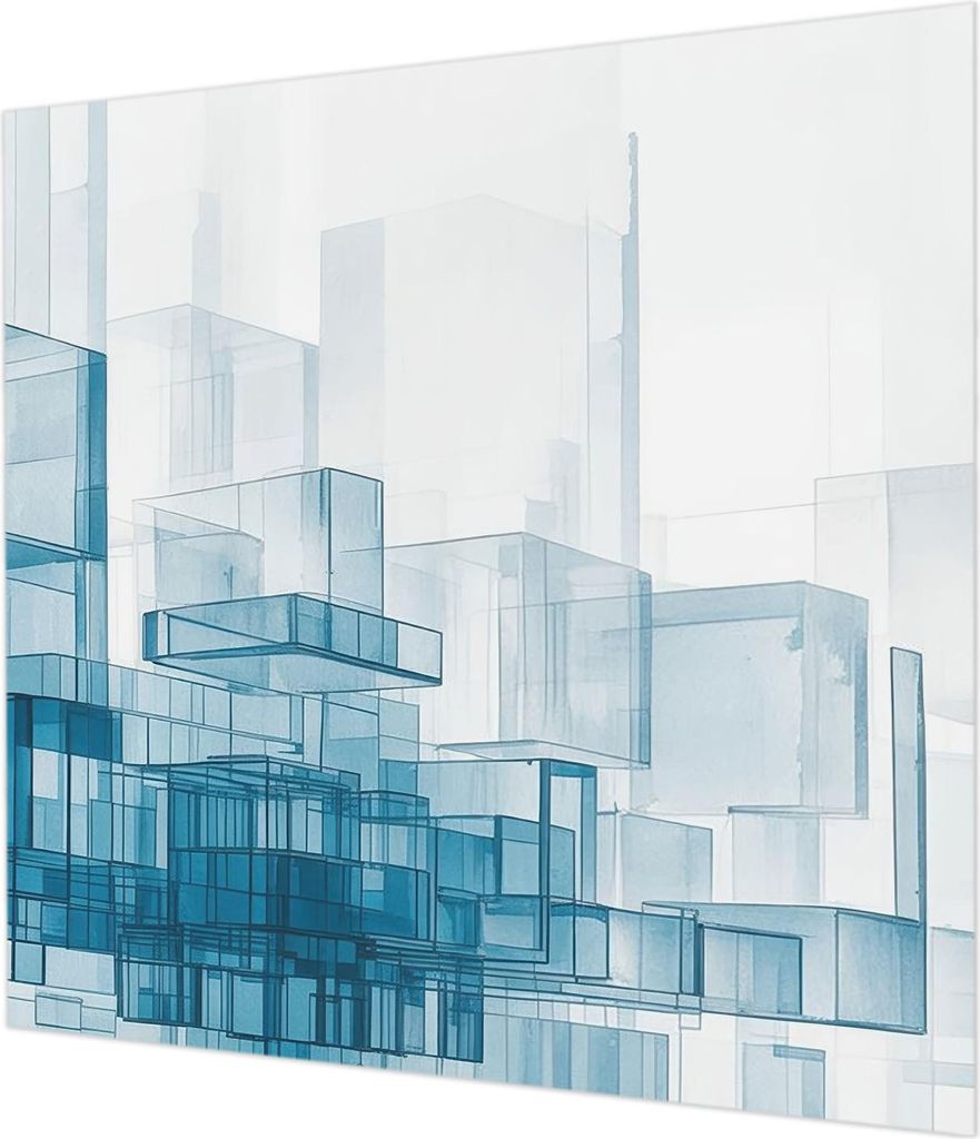 Wandtapete - Dekorative Tapete für Wohnzimmer - Tapetenfolie für Wanddekoration - 250x250 cm - Transparente Würfel