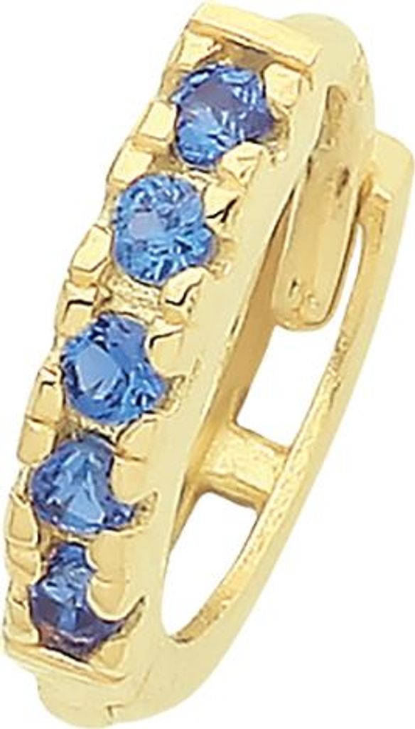 Wunderschöne 9 Karat (375) Gold Damen - Einzel Knorpel Creole mit Zirkonia - 8mm*2mm; TRS35076