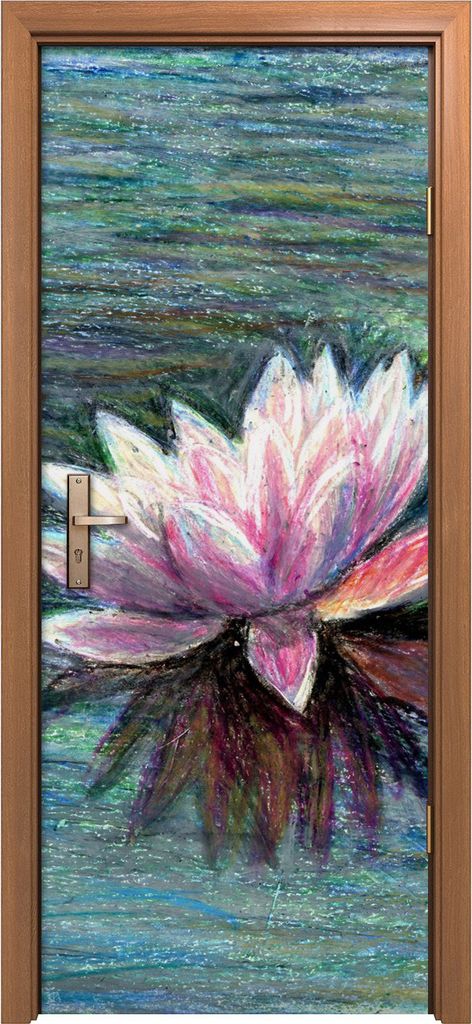 Türposter 80x200 cm Türaufkleber Türtapete Türfolie Klebefolie Blumenteich Rosa See Rose