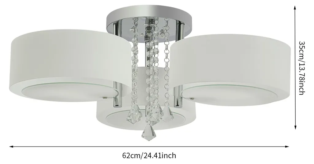 Plafonnier moderne blanc télécommande intensité variable pour la chambre - 3