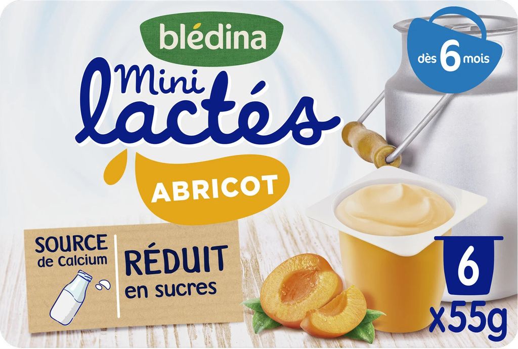 BLEDINA Milchdessert für Babys ab 6 Monaten Aprikose  6 Produktbild 1