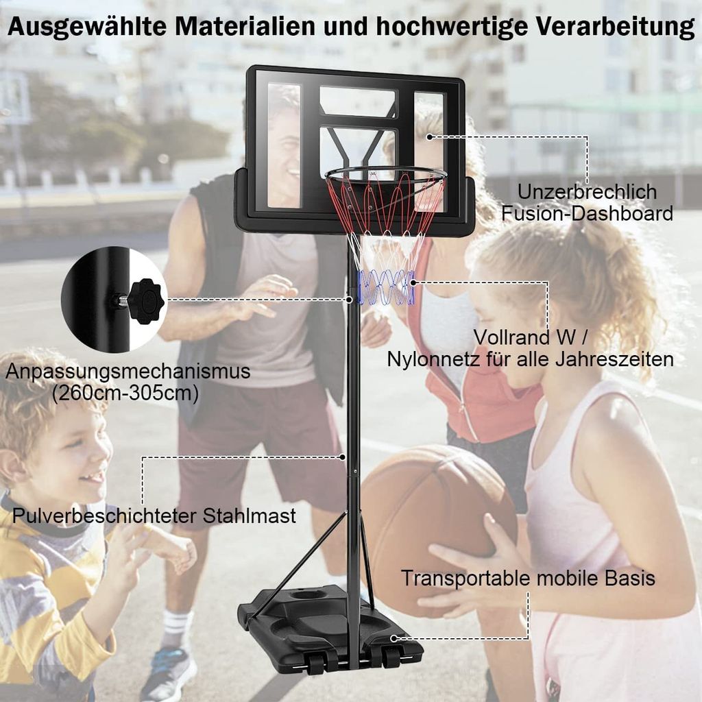 GOPLUS Basketballständer, Korbanlage 260-305 cm Produktbild 4