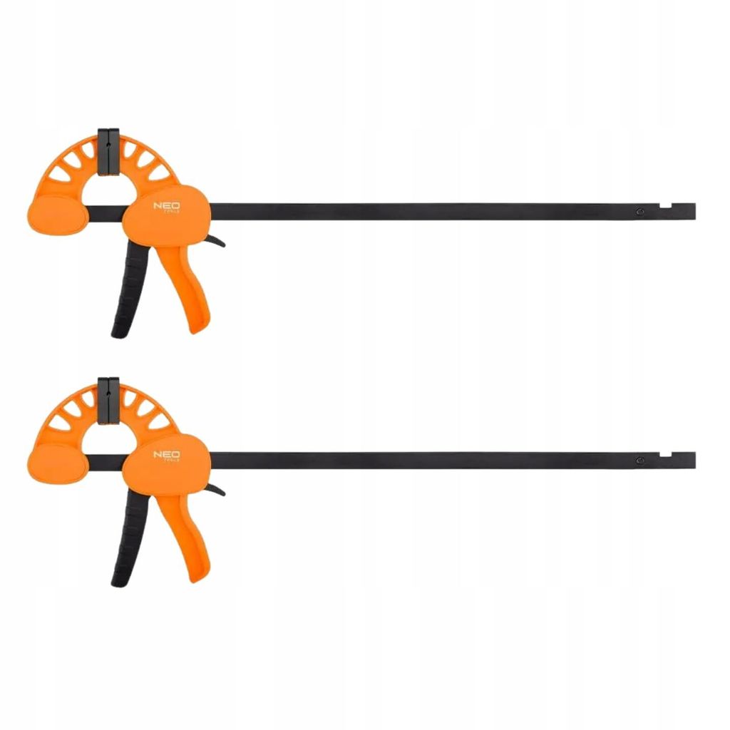 NEO TOOLS Einhandzwingen 2er Set - Spannweite 450 mm (18 Zoll) - 2 in 1 zum Spannen Dehnen - Spannkraft 135 kg