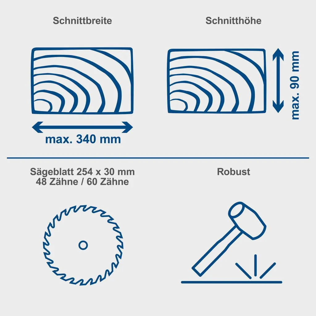 Scie à onglets avec laser Scheppach HM254SPX | Capacité de coupe 340mm - 19