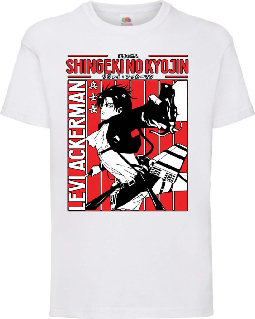 Kinder T-Shirt Attack Anime On Titan Levi Ackerman Ackerman Titan, 5-6 Jahr - 116 / Weiß