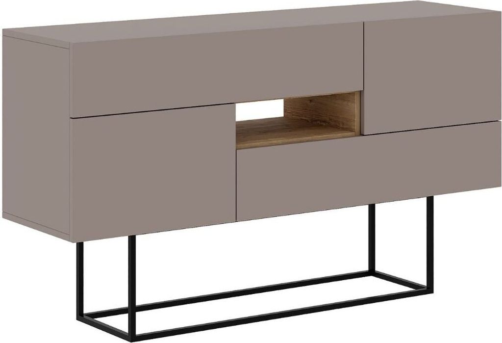 Sideboard 2 Türen 2 Schubladen 1 Nische L145 cm - Titan