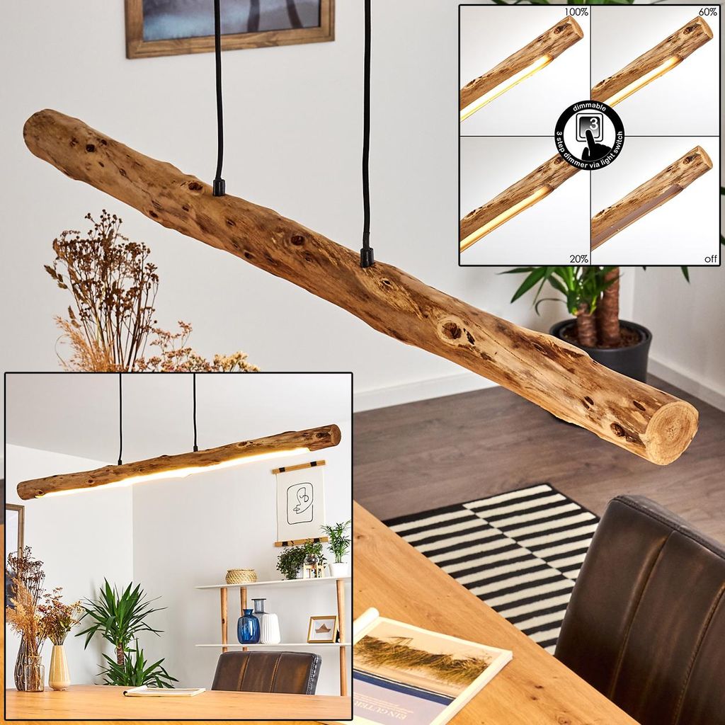 Licata »Licata« dimmbare Hängelampe aus Metall/Holz in Produktbild 