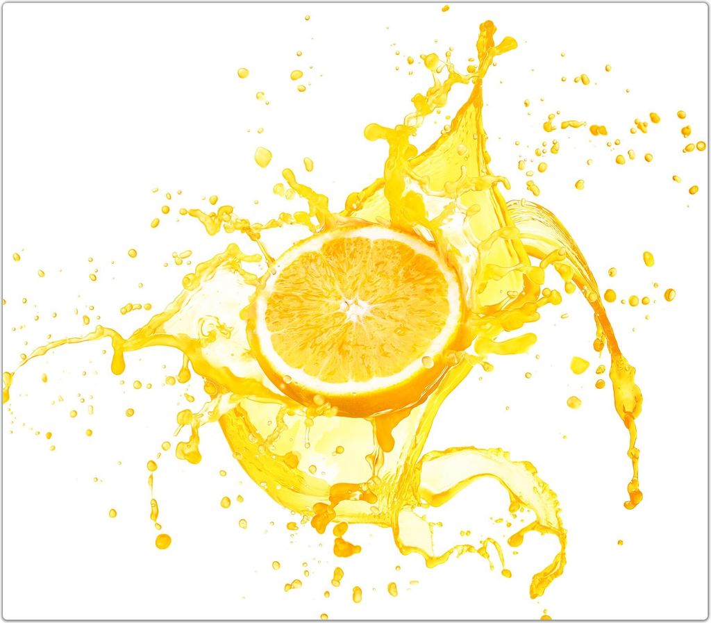 Spritzschutz Herdabdeckplatte Schneidebrett aus Glas Orangensaft 1-Teilig (60x52cm)