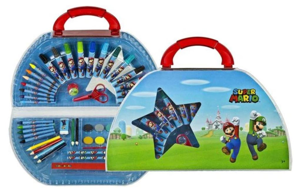 Super Mario Malset kreatives Spielzeug 51-teilig blau Produktbild 
