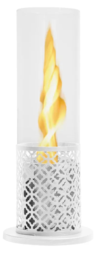 Tolosa Cheminée au bioéthanol de table ø20xH49,5 cm blanc intérieur