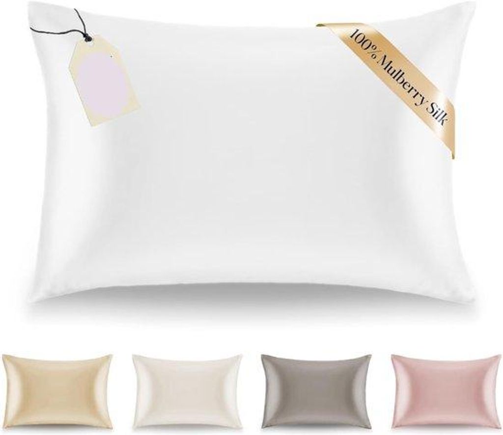Famanu Kissenbezug aus Seide - für Kissen 40 x 80 cm, Weiß, Produktbild 