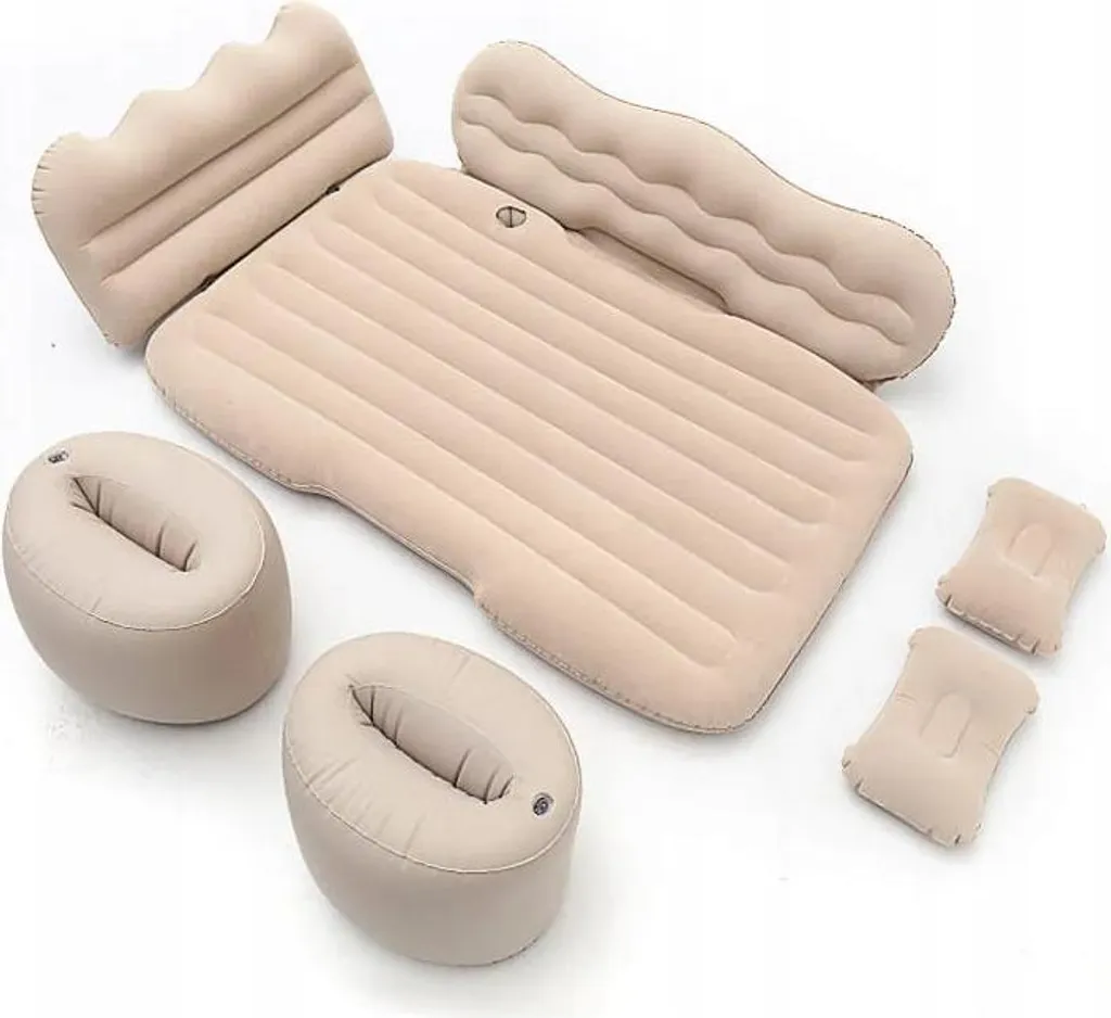 Materasso Gonfiabile Auto EDIBAZZAR Beige con Pompa | Letto Camping - 6