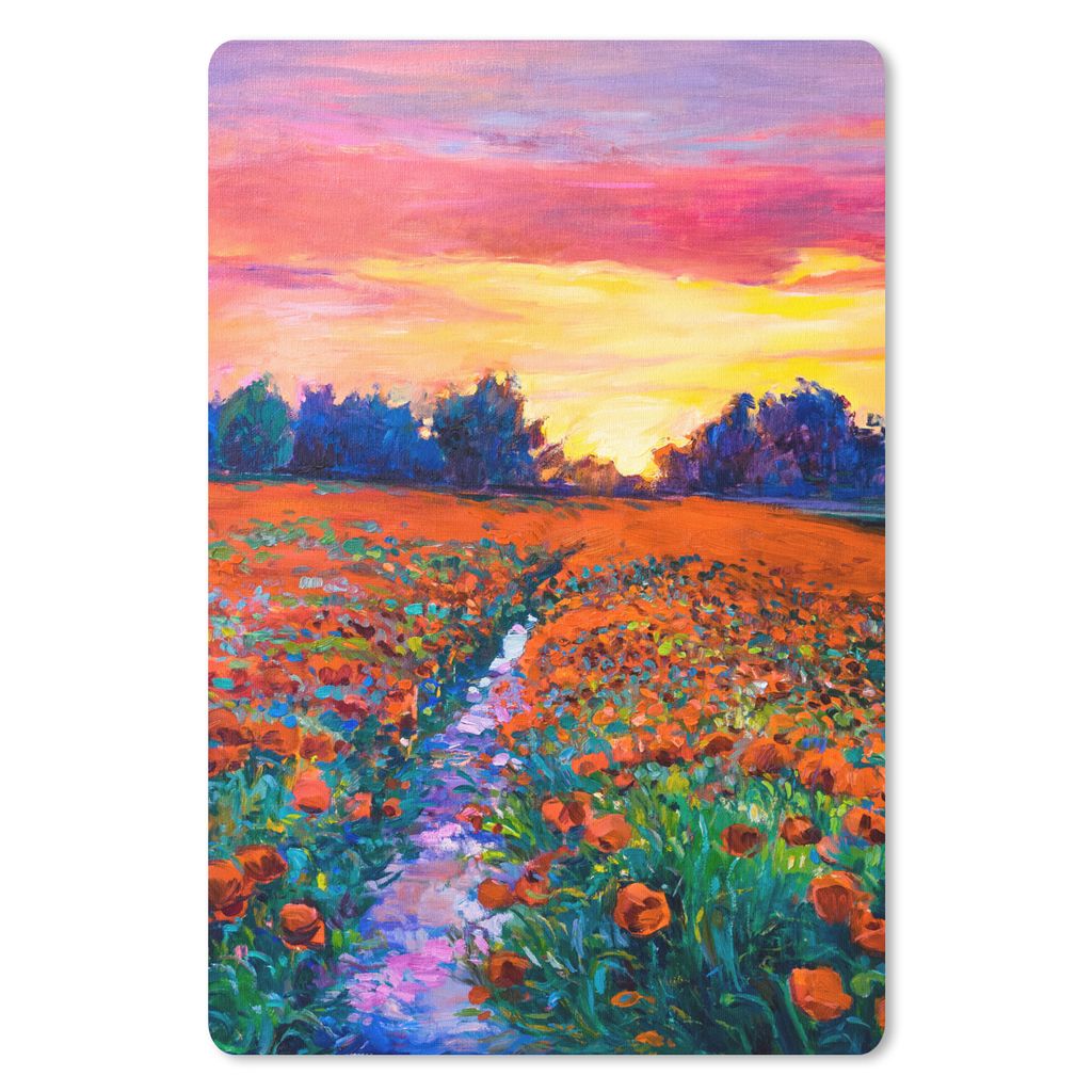 MuchoWow Mauspad Mousepad Malerei - Natur - Blumen - Ölfarbe 18x27 cm - Mousepads - Maus Mat - Pad - Mausunterlage