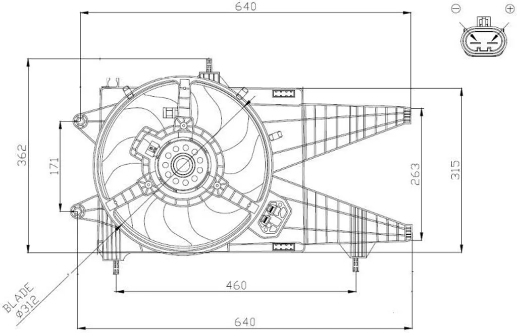 NRF 47963 Ventilateur moteur Punto, équivalent 46524621, moteur puissant
