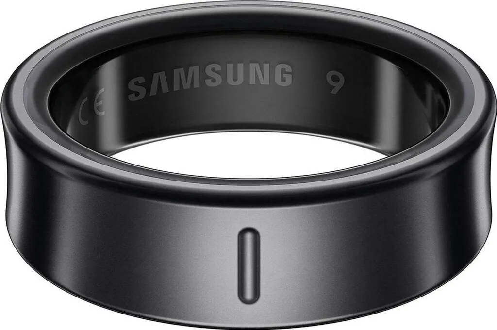 Galaxy Ring Noir Taille 9 en Titane - Anneau Intelligent Ultra Léger