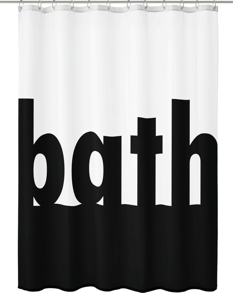 Kleine Wolke Duschvorhang Textil BATH Schwarz-Weiß 180 x Produktbild 
