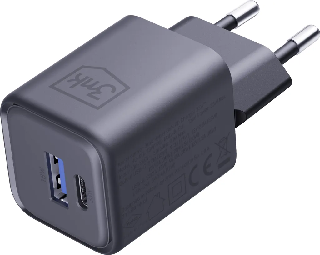 Chargeur de Voyage 33W Hyper 3Mk Compact pour Smartphone et Tablette - 3