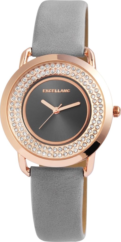 Excellanc Damen-Uhr Kunstleder Strass Dornschließe Analog Produktbild 