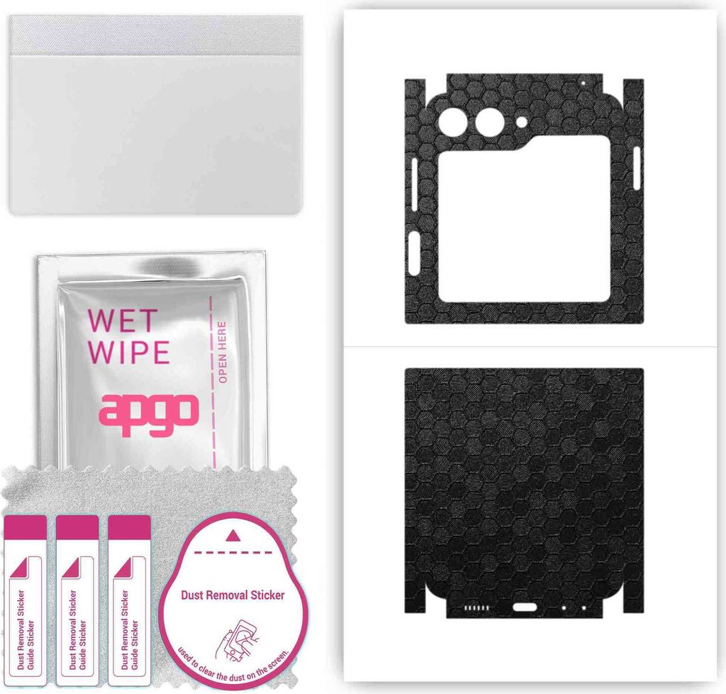 apgo Rückseite + Seiten Schutzfolie, Skin, kompatibel mit Samsung Galaxy Z Flip5 Retro, Hinten Displayschutzfolie aus Vinylfolie, kratzfest, einfa...