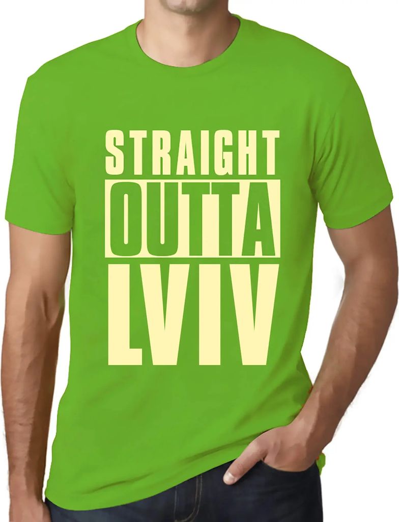 Herren Grafik T-Shirt Direkt aus Lemberg – Straight Outta Lviv – Öko-Verantwortlich Vintage Jahrgang Kurzarm Lustige Druck Geburtstag Geschenk...