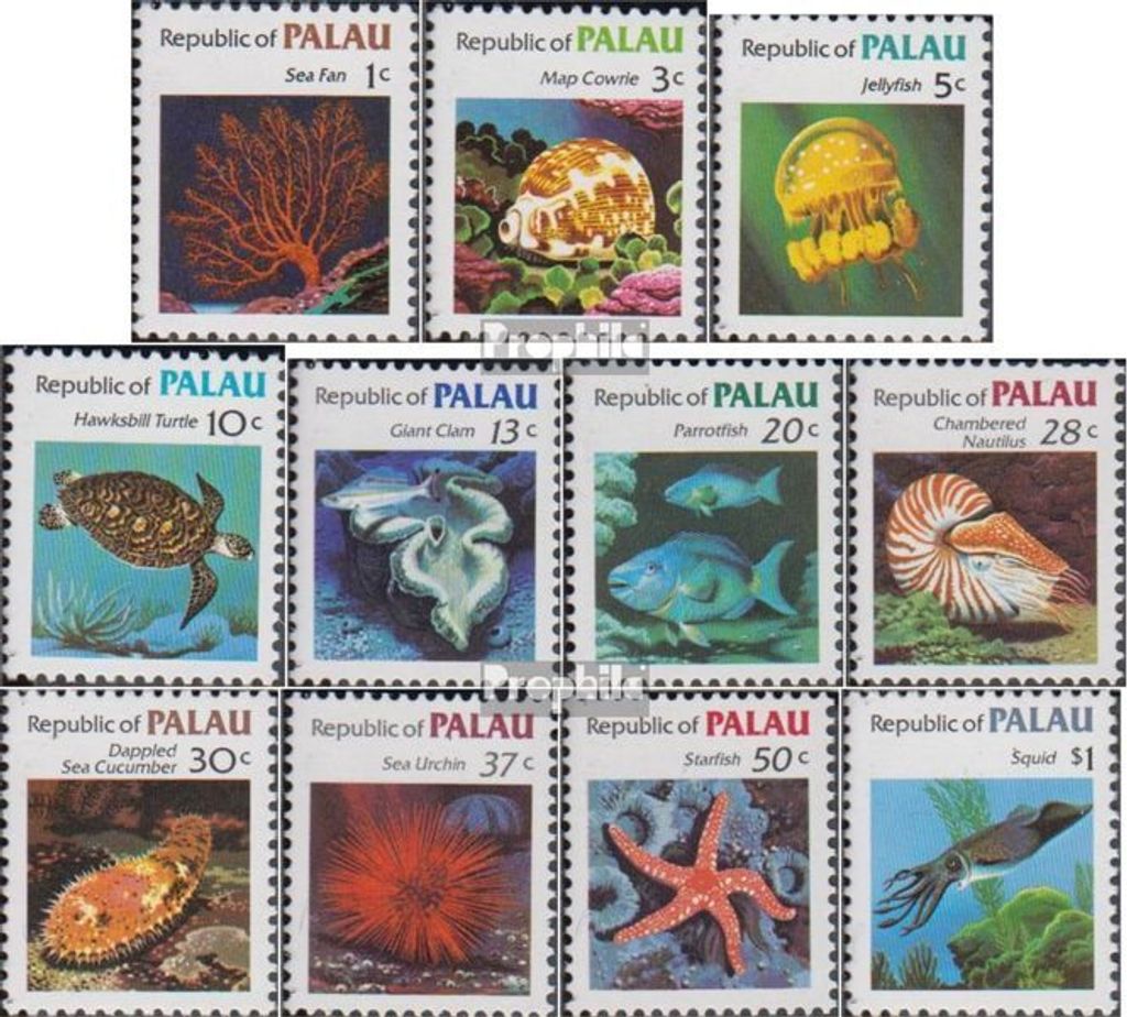 Briefmarken Palau-Inseln 1983 Mi 9-19 (kompl.Ausg.) postfrisch Freimarken: Meerestiere