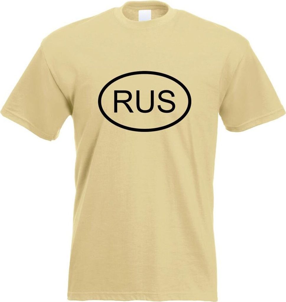 Kiwistar - T-Shirt - Khaki - Russland RUS Motiv Bedruckt Funshirt Design Print - mit Motiv Bedruckt - Funshirt Design - Sport - Freizeit - Herren - L