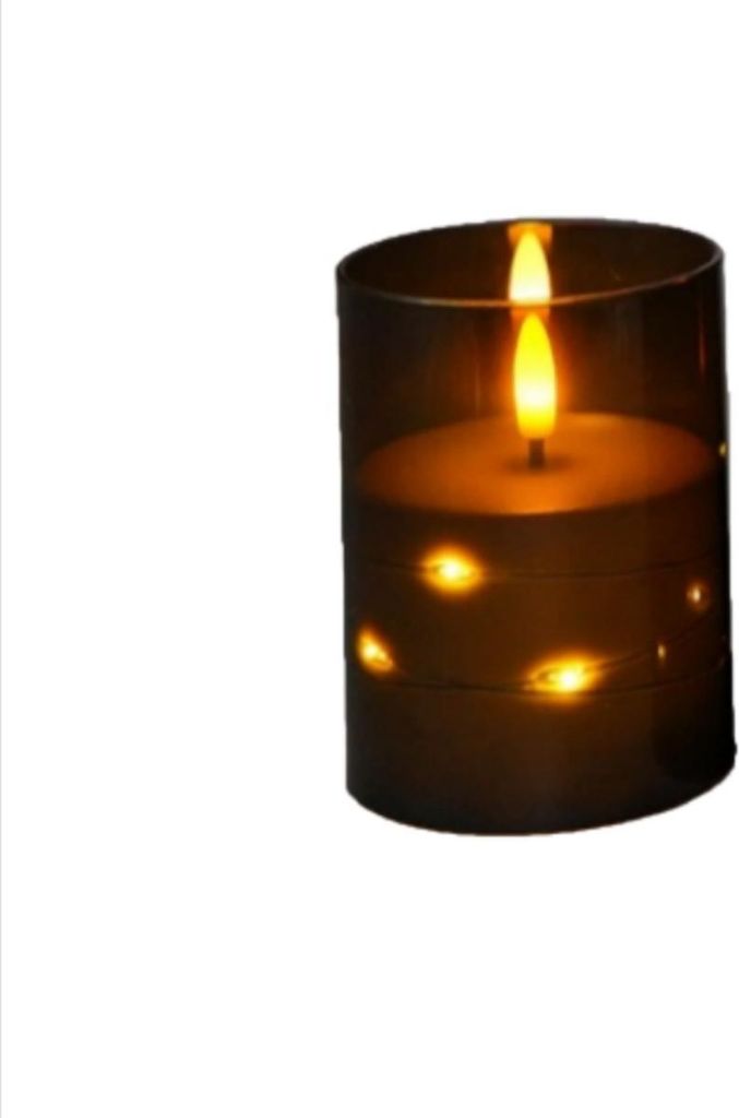 INF Schwarze LED Elektronische Kerze mit Kupferdraht - Weihnachts/Geburtstags Deko