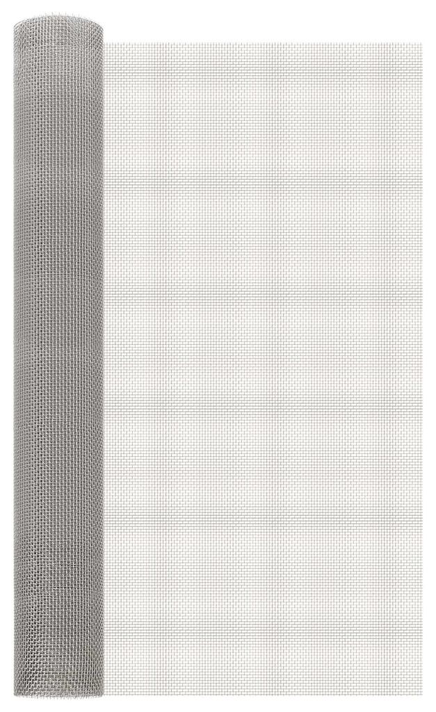 vidaXL Mesh Bildschirm 80 x 1000 cm 6 Mesh Edelstahl 201 Silber