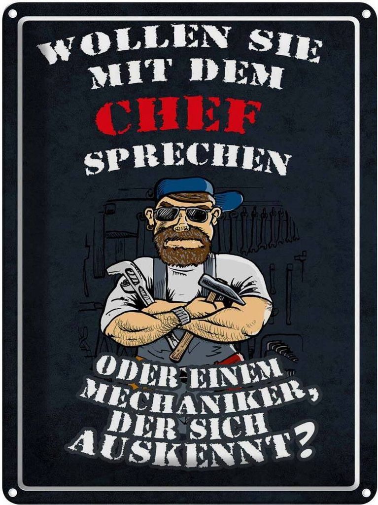vianmo Blechschild 40x30 cm Wollen Sie mit dem Chef sprechen Spruch Zitat