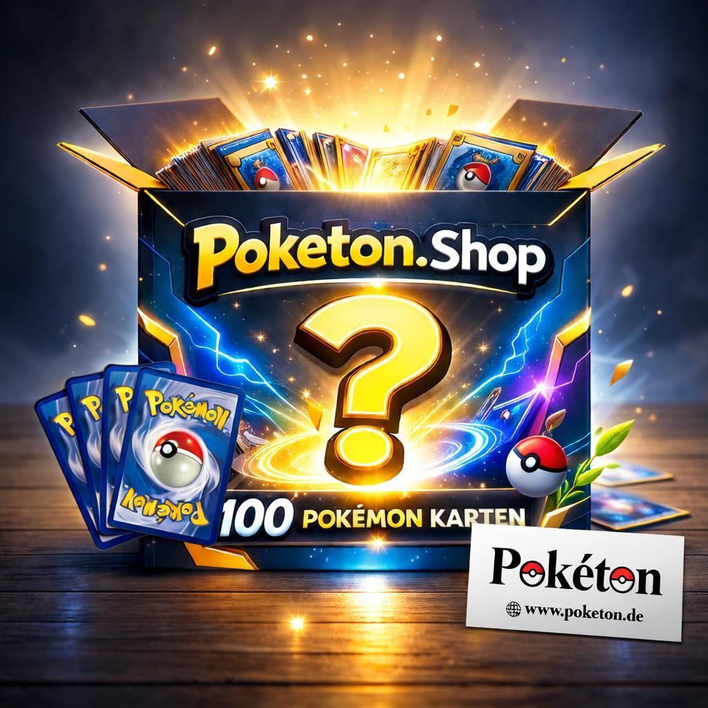 100 Pokemon Karten inkl. 3 Holos/Reverse - Deutsch - zufällig gemischt - inkl. Poketon Visitenkarte