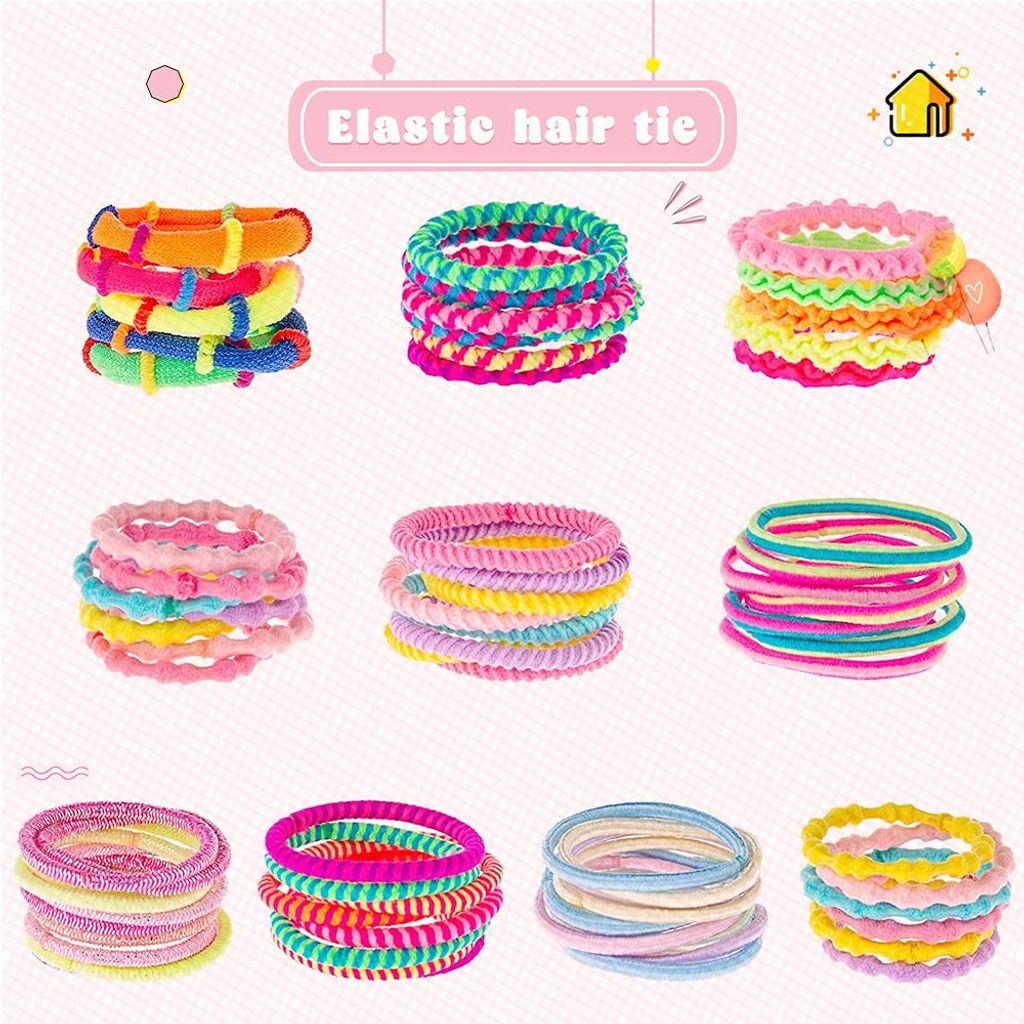 Bluey Haargummis - 4 Stück Mit Herzen In Pastellfarben