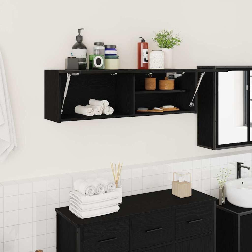 vidaXL Szafka łazienkowa czarna 100x25x30 cm materiał Zdjęcie produktu 