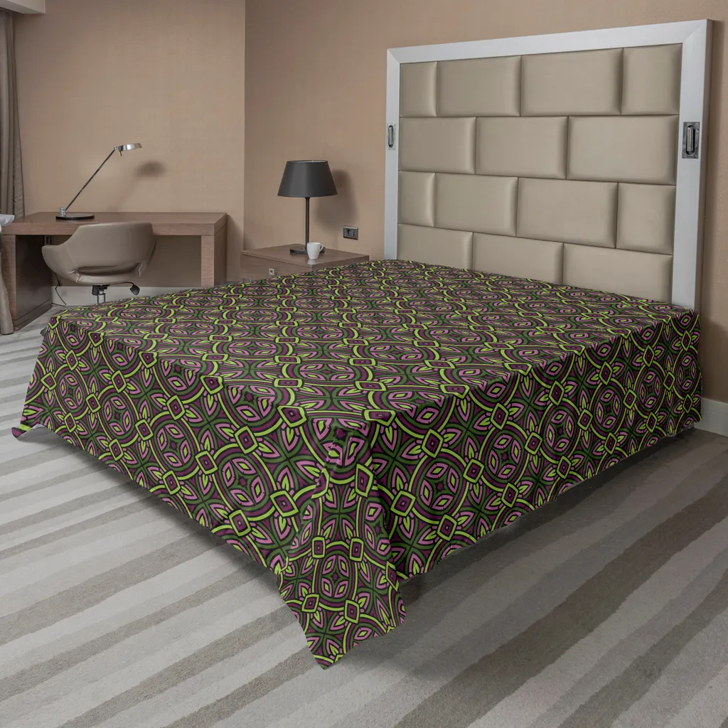 Lenzuolo Decorativo Etnico ABAKUHAUS Viola e Verde | Design Celtico