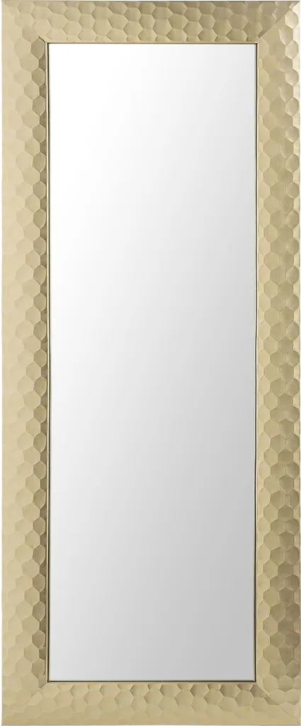 Miroir doré rectangulaire 50x130 cm avec cadre synthétique ultra résistant