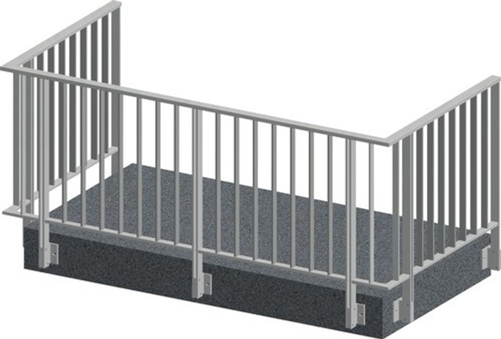 Pertura Geländer-Komplettset Triton taupe U-Form Aluminium für Seitenmontage 5 m