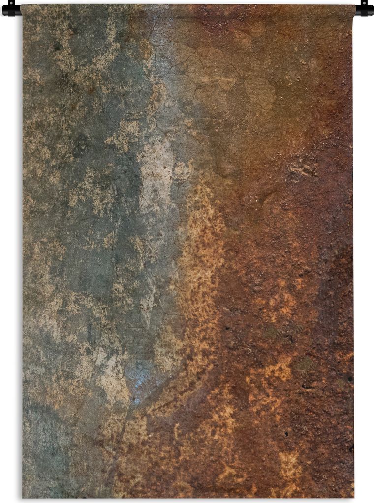 MuchoWow Wandteppich Wandbehang Stahl - Rost - Alt - Orange - Grau - Muster - Abstrakt 60x90 cm Tapisserie Dekoration Wandtuch - Foto-Teppich - A...