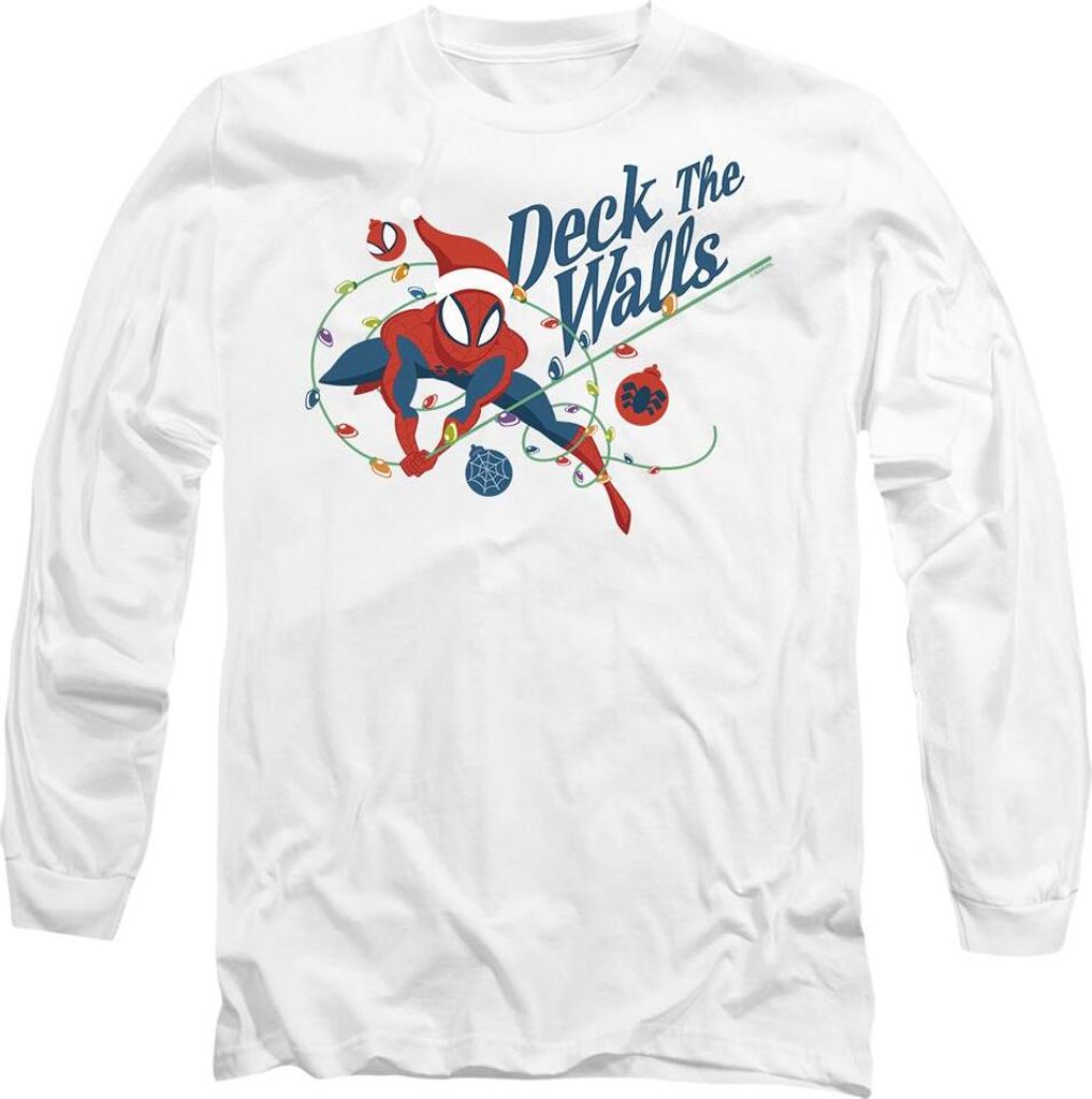 Spider-Man - "Deck The Walls" T-Shirt für Herren/Damen Uni TV14114 (XL) (Weiß)