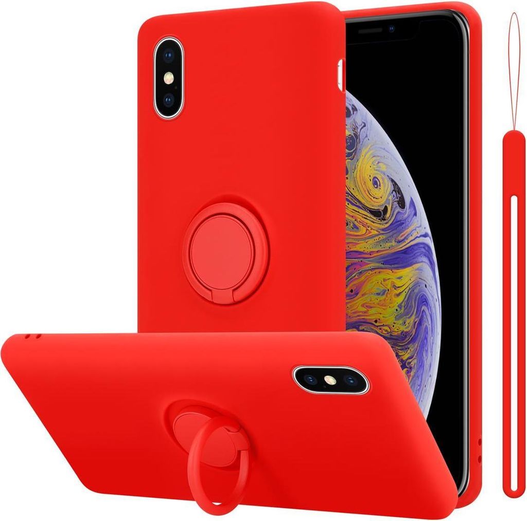 Cadorabo Hülle für Apple iPhone XS MAX Schutz Hülle in Rot Handyhülle TPU Etui Case Cover