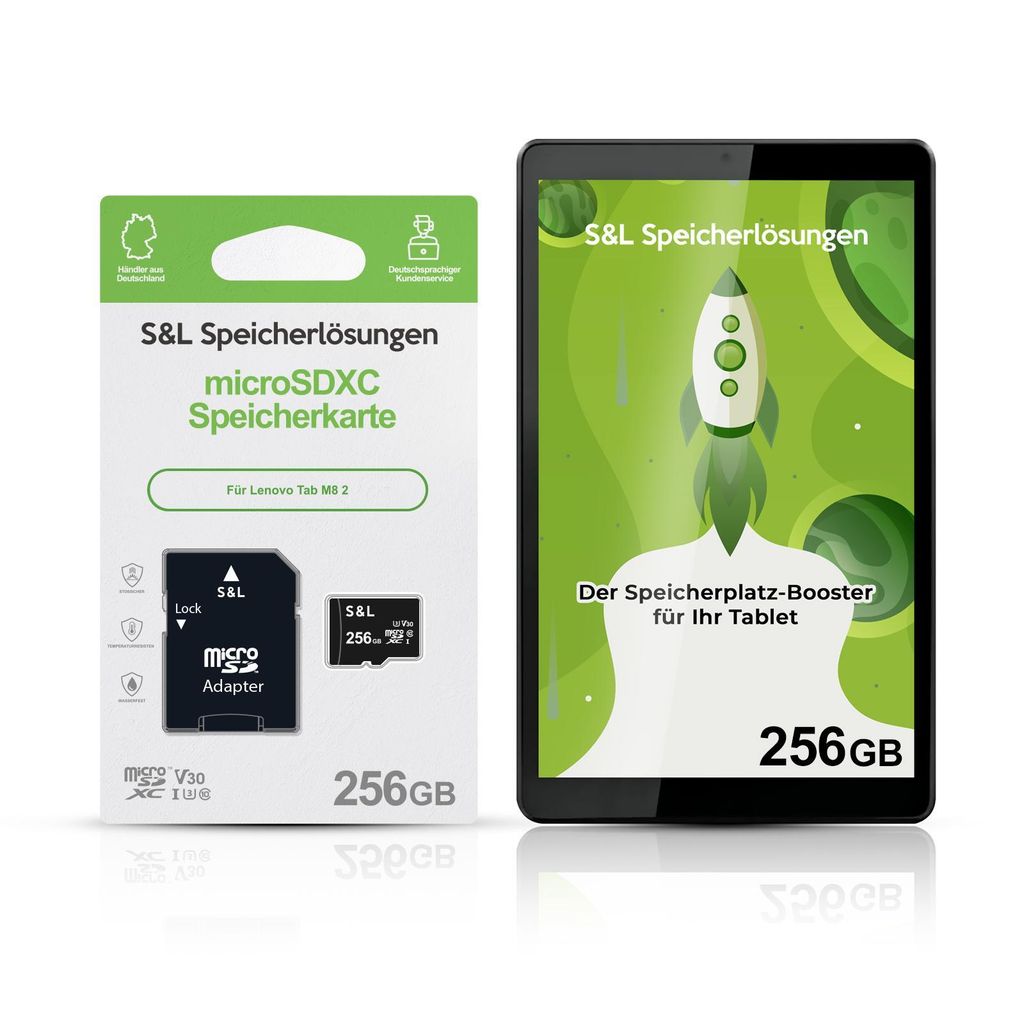 microSD Speicherkarte S&L für Lenovo Tab M8 2 - Speicherkapazität: 256 GB