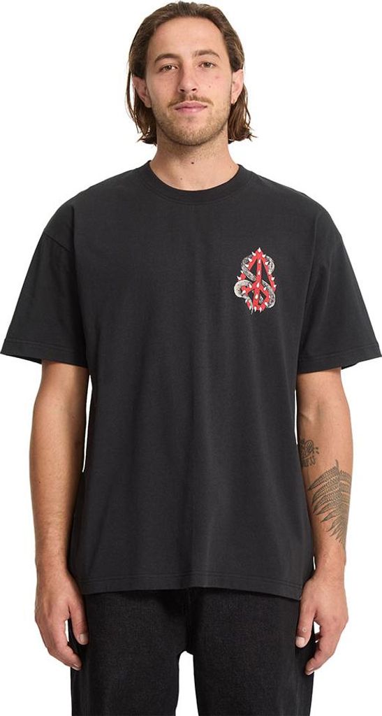 Volcom Snake Peace Loose Fit Kurzarm-t-shirt Schwarz M Herren Schwarz M